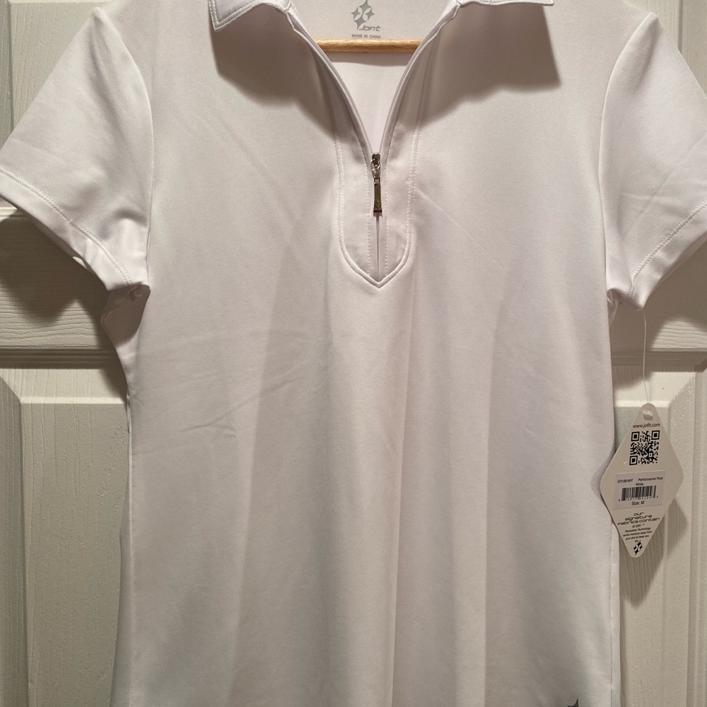 Jofit White Short Sleeve Polo Shirt